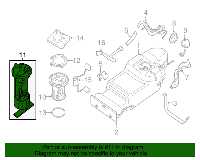Genuine Nissan W/Module Fltr Pump Assy-Fuel OEM 17041ZP00A | eBay