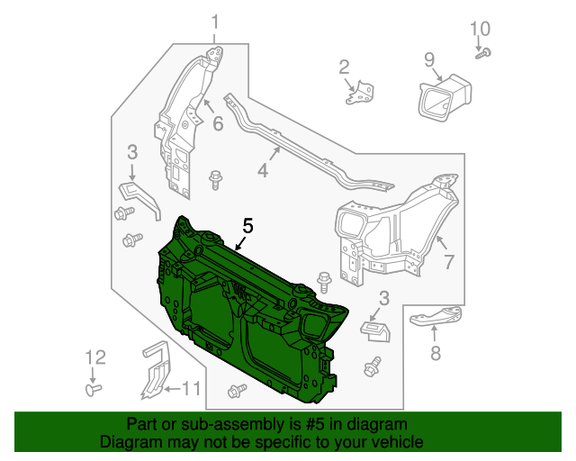 Nissan / Infiniti Nissan OEM 62510-EV00C Upper Radiator