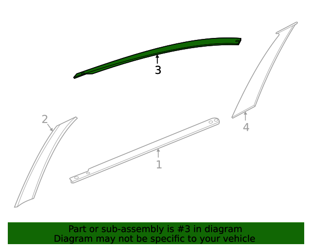 New Genuine Nissan Tape Rear Door Sash,Rear Rh 828186LE0A